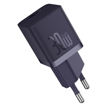 Baseus Mini Wall Charger Gan5 30w Purple (CCGN070705) (BASCCGN070705)-BASCCGN070705