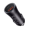 Baseus Car Charger Golden Contactor Max, USB + USB-C, 60w Grey (CGJM000113) (BASCGJM000113)-BASCGJM000113