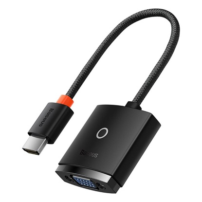 Baseus Lite Series HDMI To Vga Adapter Without Audio Black (WKQX010001) (BASWKQX010001)-BASWKQX010001