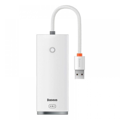 Baseus Lite Series Hub 4in1 USB To 4x USB 3.0, 25cm White (WKQX030002) (BASWKQX030002)-BASWKQX030002