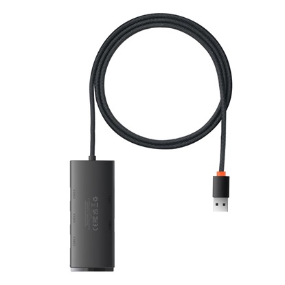 Baseus Hub 4in1 Lite Series USB To 4x USB 3.0, 1m Black (WKQX030101) (BASWKQX030101)-BASWKQX030101