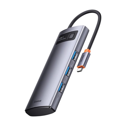 Baseus Hub 4in1 Metal Gleam Series, USB-C to 4x USB 3.0 (WKWG070013) (BASWKWG070013)-BASWKWG070013
