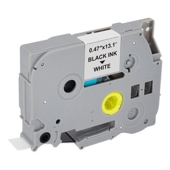 MediaRange Plastic Tape Cassette For Label Printers Using Brother TZ-231s/TZe-231s 12mm 4m Laminated Black On White (MRBTZ231S)-MRBTZ231S