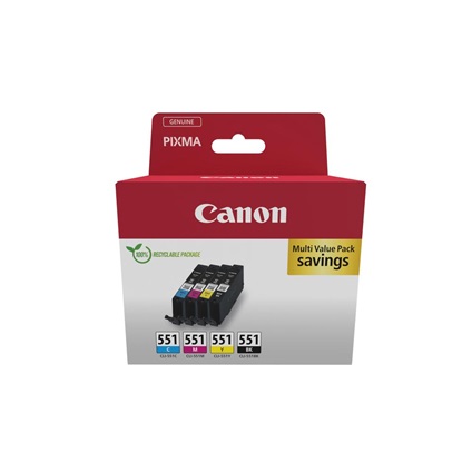 Canon Μελάνι Inkjet CLI-551 CMYK  Carton Pack (6509B015) (CANCLI-551VP)-CANCLI-551MPKCP