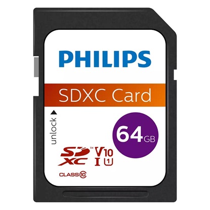 Philips SDXC 64GB Class 10 U1 Default Speed (FM64SD55B/00) (PHIFM64SD55B-00)-PHIFM64SD55B-00