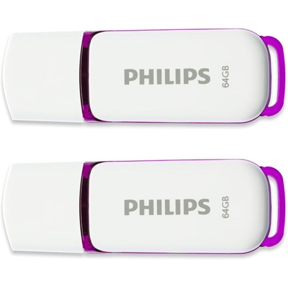 Philips Snow 2-Pack 64GB USB 2.0 Stick Μωβ (FM64FD70D/00) (PHIFM64FD70D-00)-PHIFM64FD70D-00