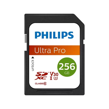 Philips Ultra Pro SDXC 256GB Class 10 U3 V30 A1 UHS-I (FM25SD65B/00) (PHIFM25SD65B-00)-PHIFM25SD65B-00