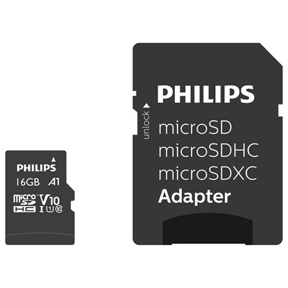 Philips microSDHC 16GB Class 10 U1 V10 A1 UHS-I με αντάπτορα (FM16MP45B/00) (PHIFM16MP45B-00)-PHIFM16MP45B-00