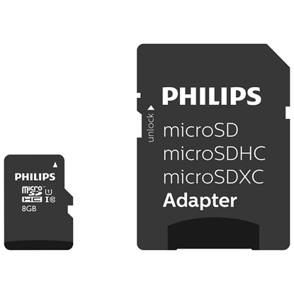 Philips microSDHC 8GB Class 10 with Adapter (FM08MP45B/00) (PHIFM08MP45B-00)-PHIFM08MP45B-00