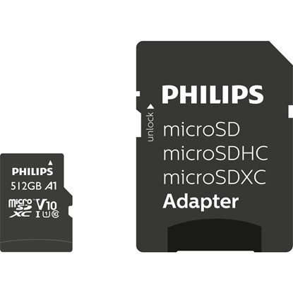 Philips MicroSDXC Card 512GB Class 10 UHS-I U1 (FM51MP45B/00) (PHIFM51MP45B-00)-PHIFM51MP45B-00