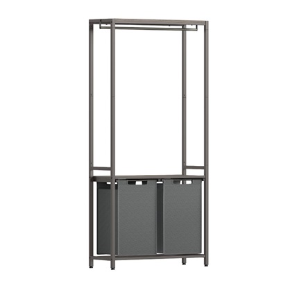 Vasagle Κρεμάστρα Δαπέδου από Μέταλλο Πτυσσόμενη με Καλάθι Απλύτων Γκρι (BLH231G02) (VASBLH231G02)-VASBLH231G02