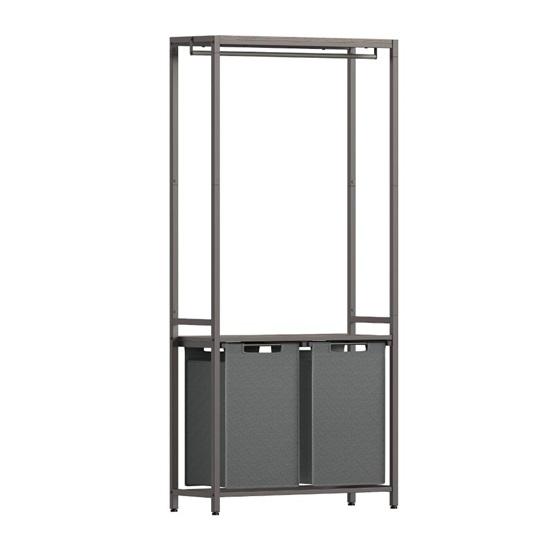 Vasagle Κρεμάστρα Δαπέδου από Μέταλλο Πτυσσόμενη με Καλάθι Απλύτων Γκρι (BLH231G02) (VASBLH231G02)-VASBLH231G02