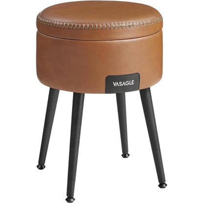 Vasagle Σκαμπό Σαλονιού Δερμάτινο Caramel Brown (LOM005K01) (VASLOM005K01)-VASLOM005K01