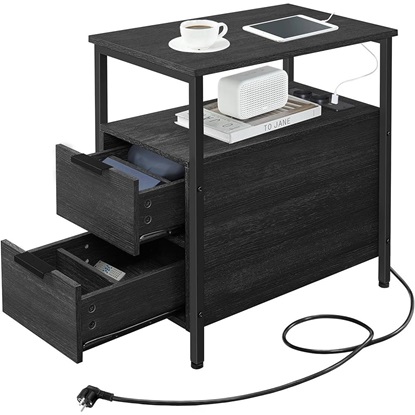 Vasagle Κομοδίνο Ξύλινο Anthracite Grey 35x60x61cm (LET325B22) (VASLET325B22)-VASLET325B22