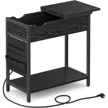 Vasagle Ορθογώνιο Βοηθητικό Τραπεζάκι Ξύλινο Black Wood Effect 60x31.5x60εκ (LET311B56) (VASLET311B56)-VASLET311B56