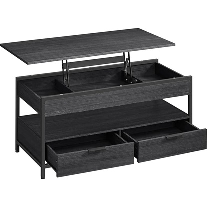 Vasagle Lift Top Coffee Table with Storage Drawers and Hidden Compartments Charcoal Grey (LCT209B22) (VASLCT209B22)-VASLCT209B22