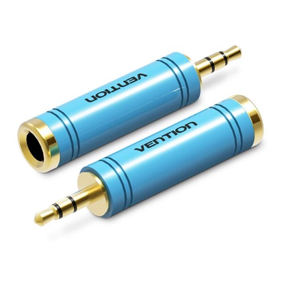 VENTION 3.5mm Male to 6.5mm Female Audio Adapter Blue Metal Type (VAB-S04-L) (VENVAB-S04-L)-VENVAB-S04-L