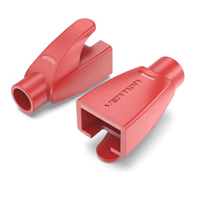 VENTION RJ45 Strain Relief Boots Red PVC Type 100-Pack (IODR0-100) (VENIODR0-100)-VENIODR0-100