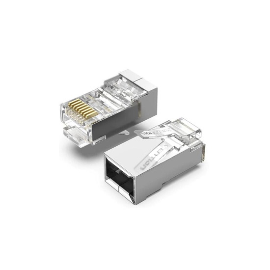 VENTION Cat.6 FTP RJ45 Modular Plug Transparent Metal Type 100-Pack (IDCR0-100) (VENIDCR0-100)-VENIDCR0-100