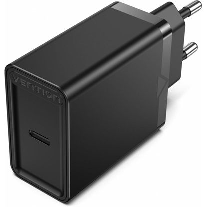VENTION USB-C Wall Charger (30W) EU Black (FAIB0-EU) (VENFAIB0-EU)-VENFAIB0-EU