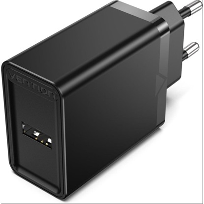 VENTION USB Wall Charger (12W) EU Black (FAAB0-EU) (VENFAAB0-EU)-VENFAAB0-EU