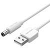 VENTION USB to DC 5.5mm Barrel Jack Power Cable 1M White Tuning Fork Type (CEYWF) (VENCEYWF)-VENCEYWF