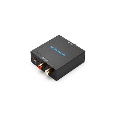 VENTION Optical Fiber/Coaxial Digital Audio to TRS 3.5mm/2RCA Audio Converter Black (BDFB0) (VENBDFB0)-VENBDFB0