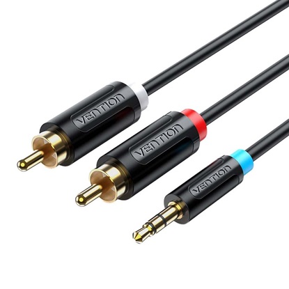 VENTION 3.5mm Male to 2RCA Male Cable 1.5M Black (BCLBG) (VENBCLBG)-VENBCLBG