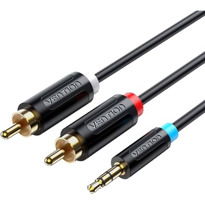 VENTION 3.5mm Male to 2RCA Male Cable 1M Black (BCLBF) (VENBCLBF)-VENBCLBF