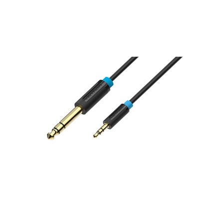 VENTION 3.5mm Male to 6.5mm Male Audio Cable 2M Black (BABBH) (VENBABBH)-VENBABBH