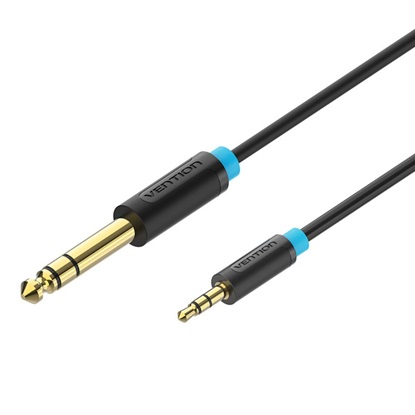 VENTION 3.5mm Male to 6.5mm Male Audio Cable 1M Black (BABBF) (VENBABBF)-VENBABBF
