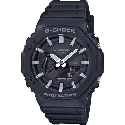 Casio G-Shock Ρολόι Χρονογράφος Μπαταρίας με Μαύρο Καουτσούκ Λουράκι (GA-2100-1AER) (CASGA-2100-1AER)-CASGA-2100-1AER
