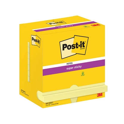 Αυτοκόλλητα Χαρτάκια 3M Post-it 76 x 127 mm Super Sticky (Κίτρινα) (90 Φύλλα) (655-12SSCY-EU) (MMM65512SSCYEU)-MMM65512SSCYEU