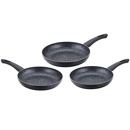 Cenocco Set of 3 Frying Pans with Marble Coating (CC-2001-BLK) (CENCC-2001-BLK)-CENCC-2001-BLK