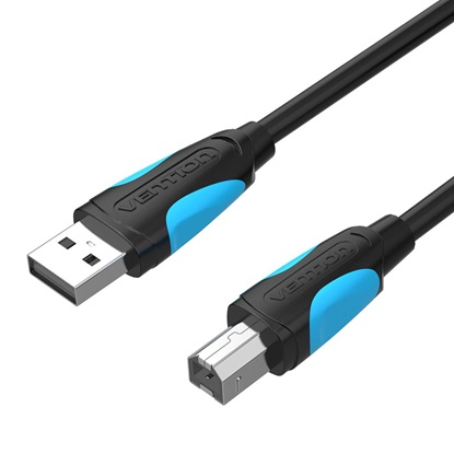 VENTION USB 2.0 A Male to B Male Print Cable with 2*Ferrite Core 5M Black (VAS-A16-B500) (VENVAS-A16-B500)-VENVAS-A16-B500