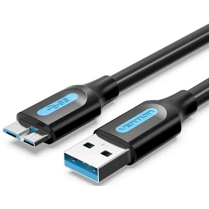 VENTION USB 3.0 A Male to Micro B Male Cable 0.25M Black PVC Type (COPBC) (VENCOPBC)-VENCOPBC