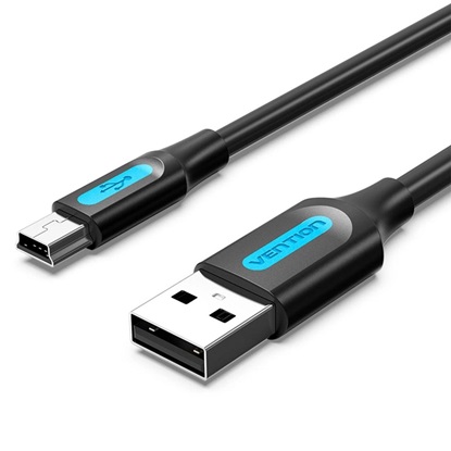 VENTION USB 2.0 A Male to Mini-B Male Cable 1M Black PVC Type (COMBF) (VENCOMBF)-VENCOMBF