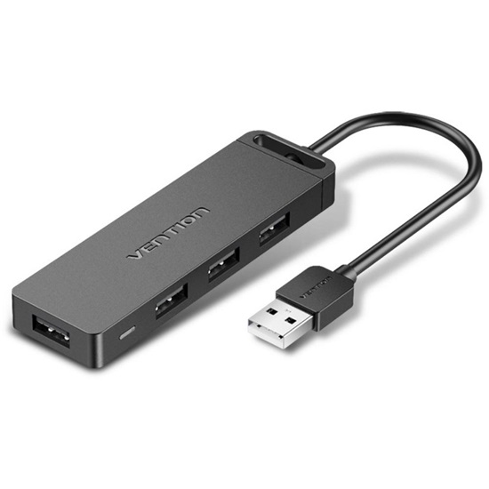 VENTION 4-Port USB 2.0 Hub with Power Supply 1M Black (CHMBF) (VENCHMBF)-VENCHMBF