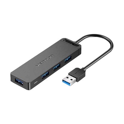 VENTION 4-Port USB 3.0 Hub with Power Supply 1M Black (CHLBF) (VENCHLBF)-VENCHLBF