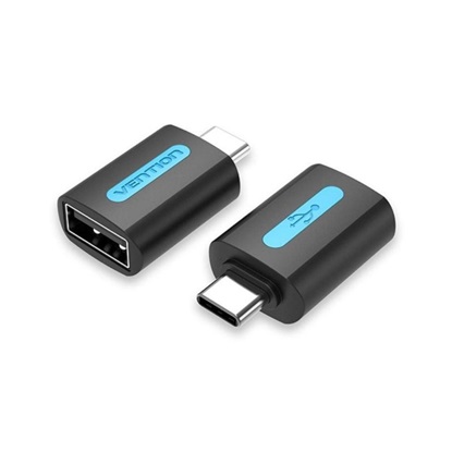 VENTION Type-C Male to USB 2.0 Female OTG Adapter Black PVC Type (CDTB0) (VENCDTB0)-VENCDTB0