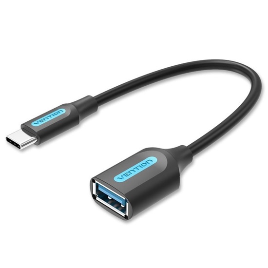 VENTION USB 3.1 (Gen 1) Type-C Male to A Female OTG Cable 0.15M Black PVC Type (CCVBB) (VENCCVBB)-VENCCVBB