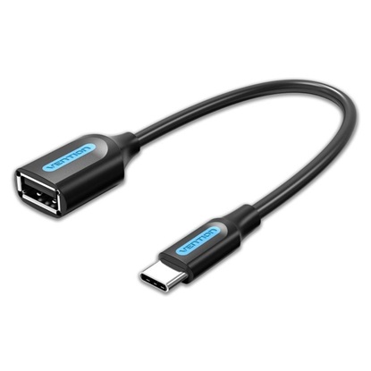 VENTION Type-C Male to USB A Female OTG Cable 0.15M Black PVC Type (CCSBB) (VENCCSBB)-VENCCSBB