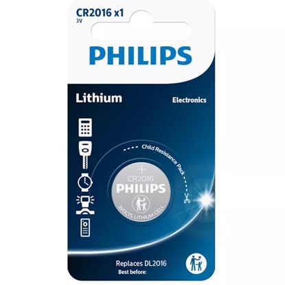 Philips Μπαταρία λιθίου CR2016 (CR2016/01B) (PHICR2016-01B)-PHICR2016-01B