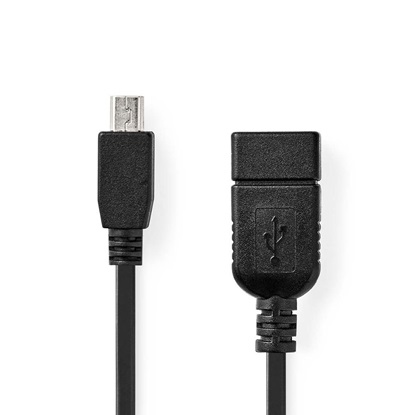 Nedis USB Adapter USB 2.0 Mini 5-Pin Male USB-A Female 0.20 m (CCGB60315BK02) (NEDCCGB60315BK02)-NEDCCGB60315BK02
