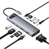 Baseus Hub 11in1  StarJoy Metal Glam Series USB-C to HDMI +VGA + 3 x USB 3.0 + USB 2.0+USB-C PD + RJ45 + SD/TF +35mm (B00030709811-00) (BASB00030709811-00)-BASB00030709811-00