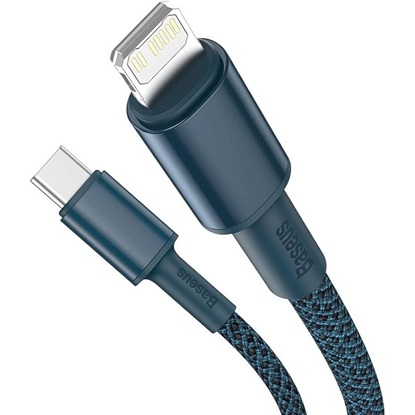 Baseus High Density Braided Cable Type-C to Lightning, PD,  20W, 1m (blue) (CATLGD-03) (BASCATLGD-03)-BASCATLGD-03