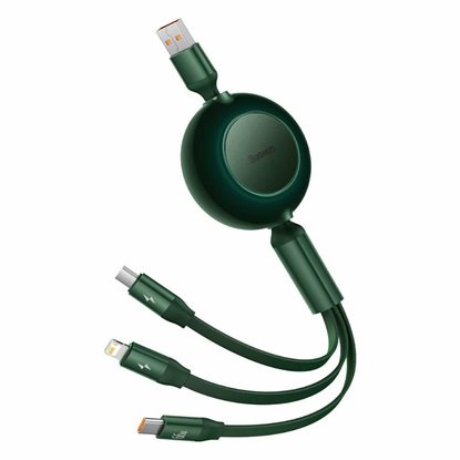 Baseus Bright Mirror 3 USB 3-in-1 cable for micro USB / USB-C / Lightning 66W / 2A 1.1m Green (CAMJ010106) (BASCAMJ010106)-BASCAMJ010106