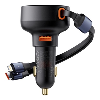 Baseus Φορτιστής Αυτοκινήτου Enjoyment USB με Καλώδιο USB-C και Lightning 60W Μαύρο (C00057802111-02) (BASC00057802111-02)-BASC00057802111-02