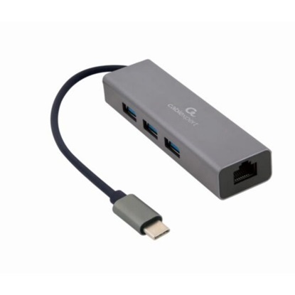 Gembird USB 2.0 Hub 4 Θυρών με σύνδεση USB-C Λευκό (A-CMU3-LAN-01) (GEMA-CMU3-LAN-01)-GEMA-CMU3-LAN-01
