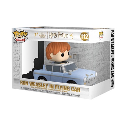 Funko Pop! Rides: Harry Potter - Ron Weasley in Flying Car #112 Super Deluxe (FNK56542)-FNK56542